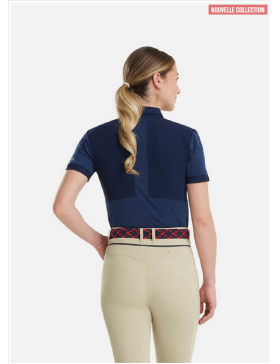 Polo manches courtes Femme Horse Pilot Aeromesh Bleu marine