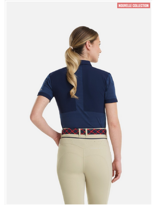 Polo manches courtes Femme Horse Pilot Aeromesh Bleu marine