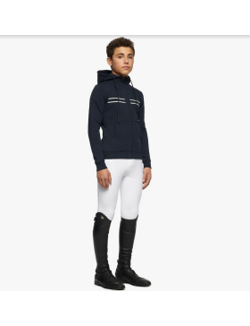 Sweatshirt zippé unisexe Cavalleria Toscana Bleu marine