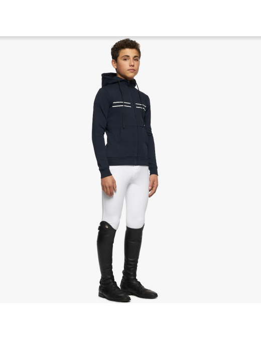 Sweatshirt zippé unisexe Cavalleria Toscana Bleu marine