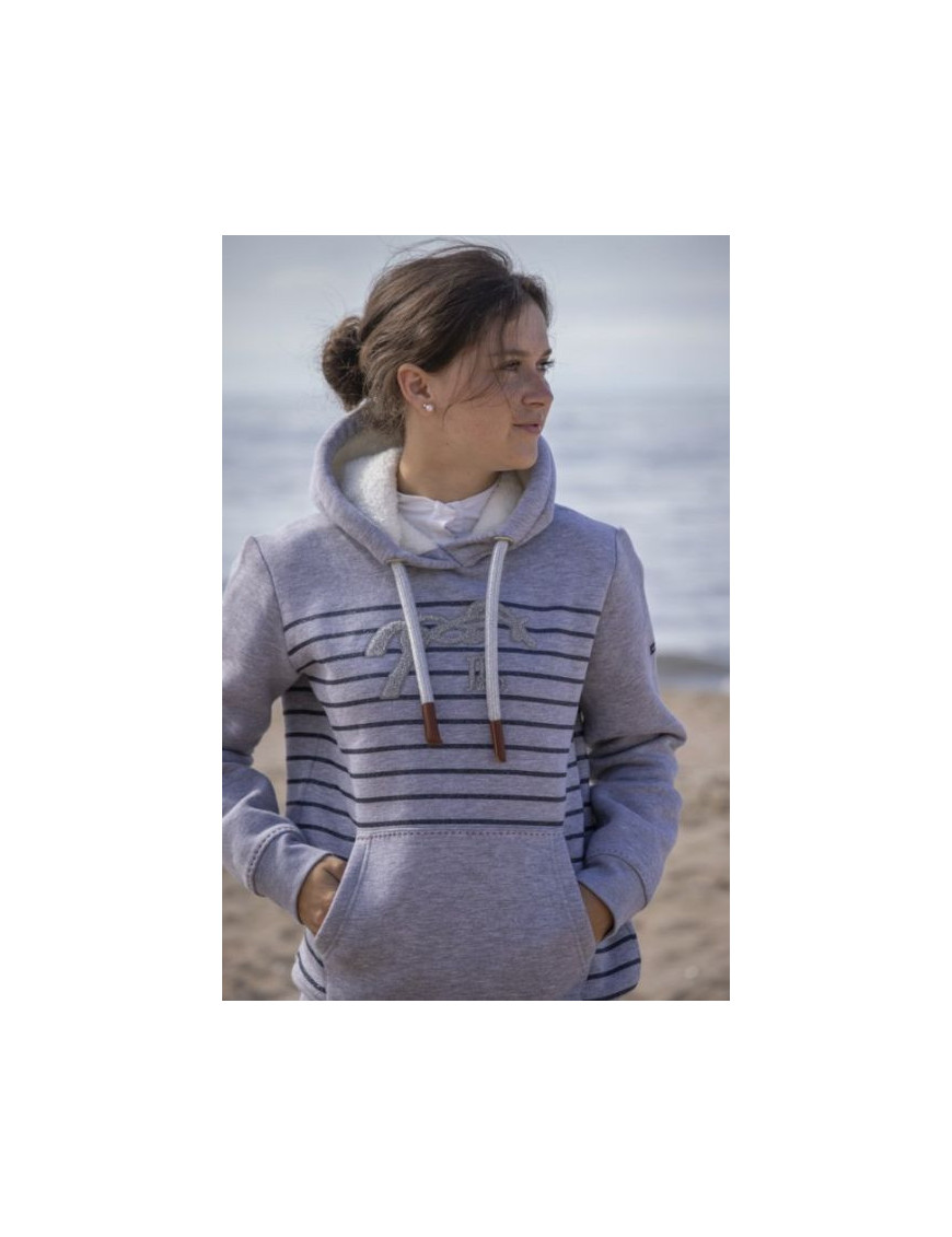 Sweat à capuche enfant Pénélope Océane gris/ marine Sweat à capuche enfant Pénélope Océane gris/ marine