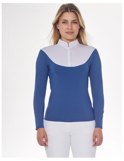 Polo de concours à manches longues pour femme Harcour Pannie steel Blue