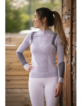 Pénélope Leprevost-T-shirt-T-shirt Manches Longues Warmup Gris