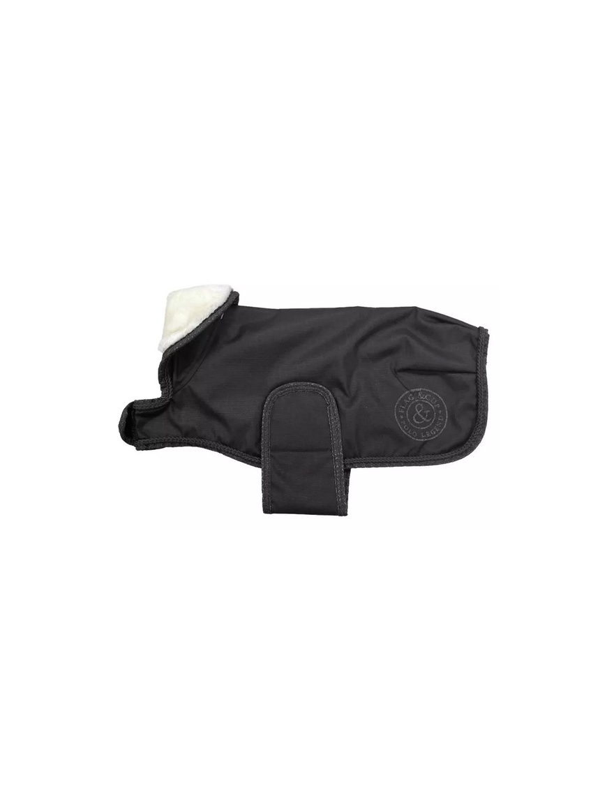 Manteau pour chien imperméable/ polaire Flags and cup Atamik noir