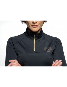 Polo technique respirant pour femme Flags and cup ISORTEQ Noir