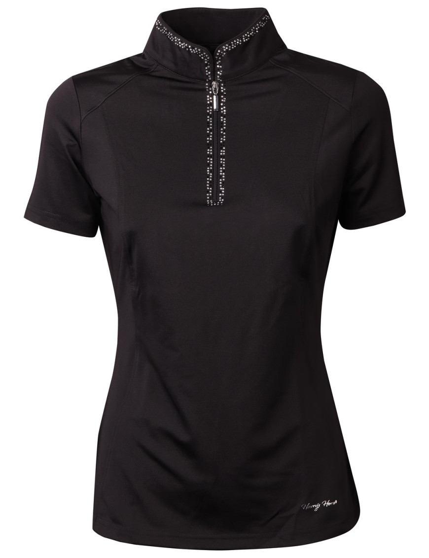 Polo de concours manches courtes femme Harry's horse Denver noir