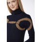 Vestrum Pull col roulé Essen bleu marine et café