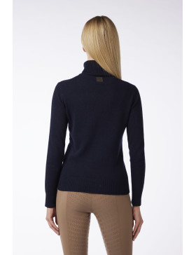 Vestrum Pull col roulé Essen bleu marine et café