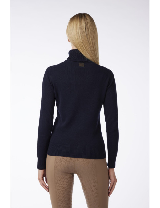 Vestrum Pull col roulé Essen bleu marine et café