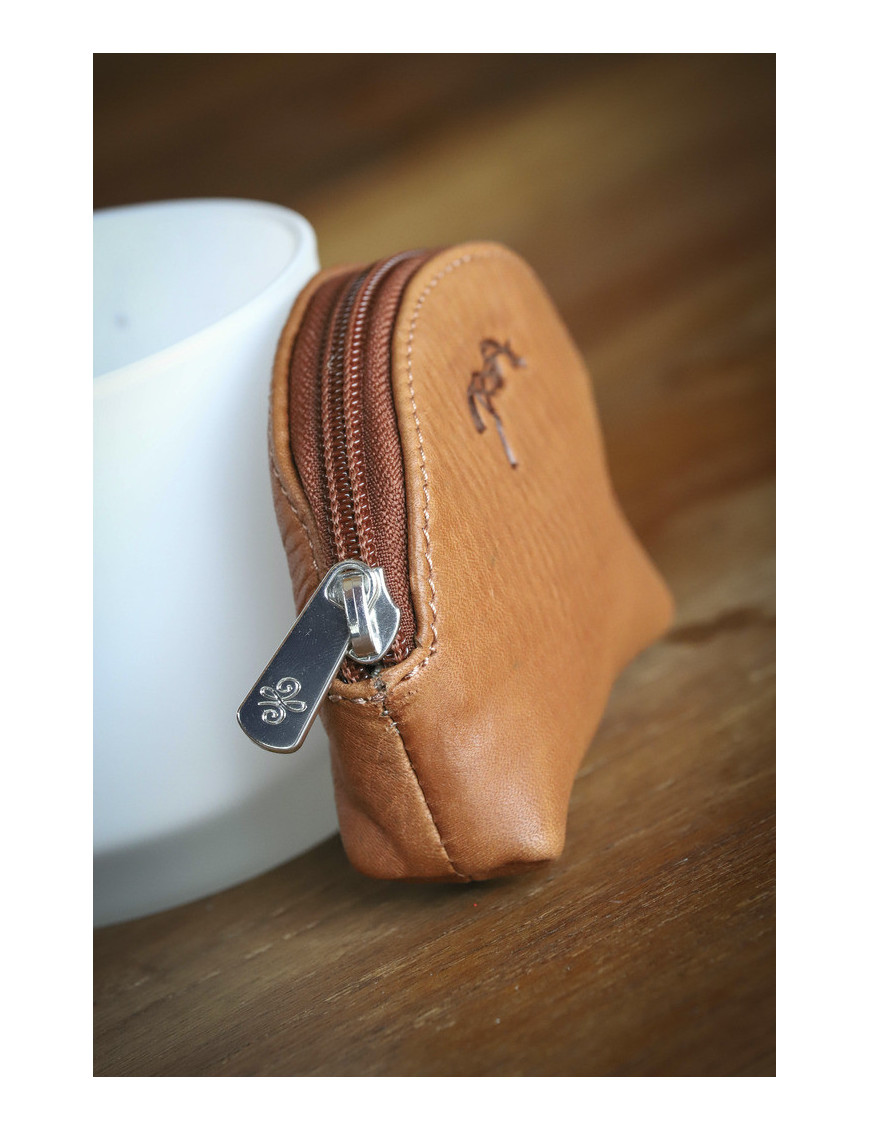 Porte monnaie en cuire Pénélope cognac Porte monnaie en cuire Pénélope cognac