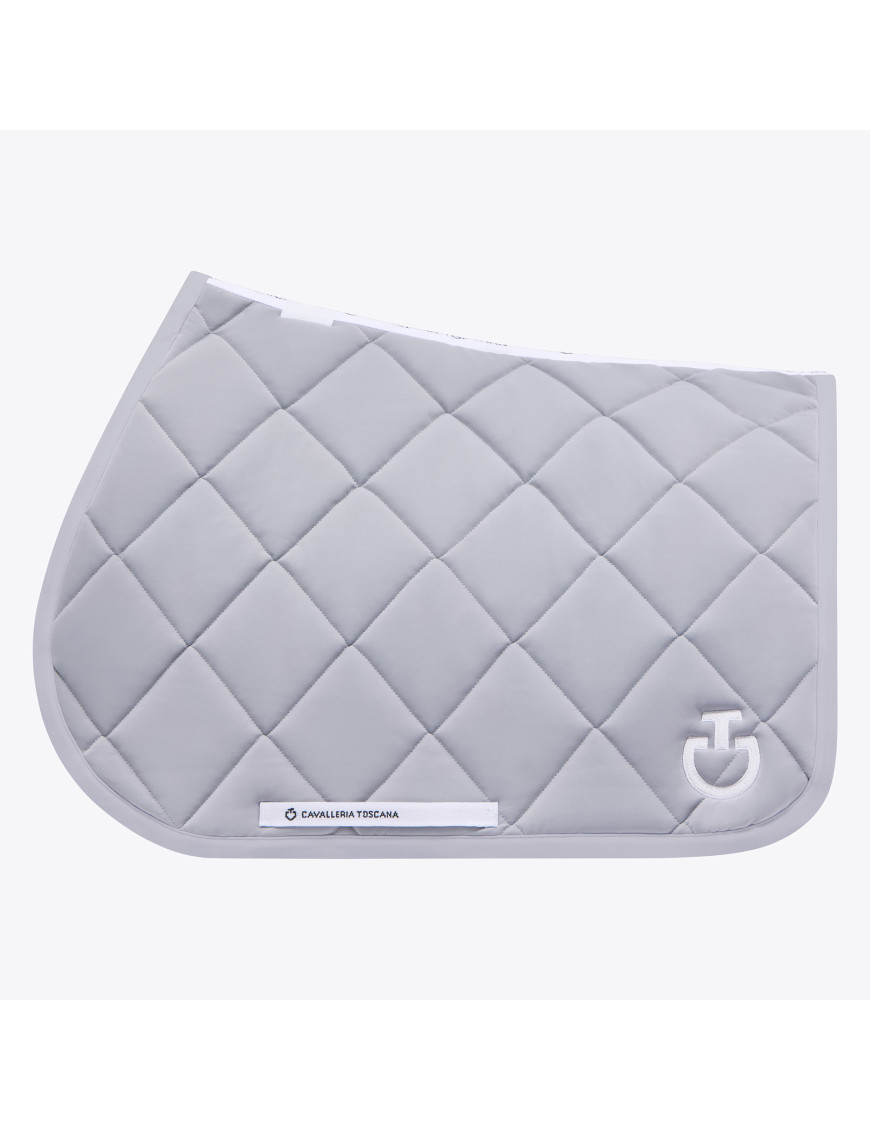 Tapis Cavalleria Toscana CSO diamonds quilted jersey jumping Gris Clair - Tapis Cavalleria Toscana CSO diamonds quilted jersey jumping Gris Clair -