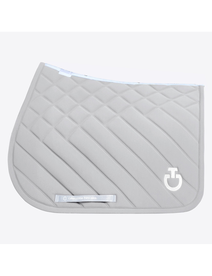 Tapis Cavalleria Toscana CSO diamond and lines quilted jumping Gris Clair - Tapis Cavalleria Toscana CSO diamond and lines quilted jumping Gris Clair -
