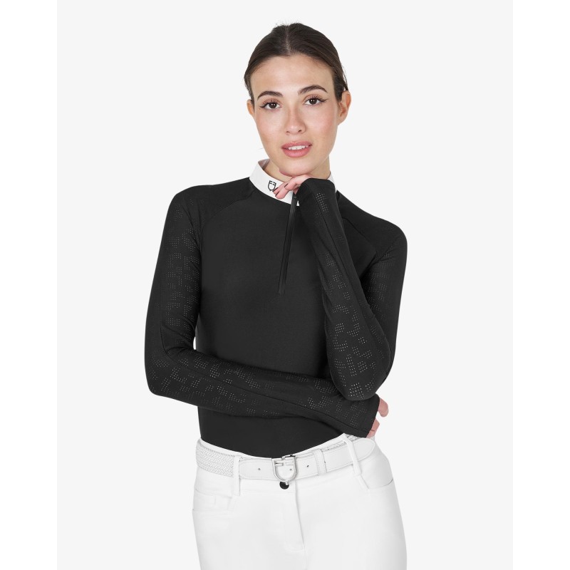 Polo de concours Equestro manches longue stretch noir Polo de concours Equestro manches longue stretch noir