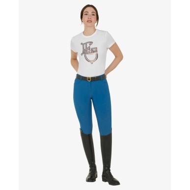 Pantalon pour femme Equestro modèle Zenda bleu corail