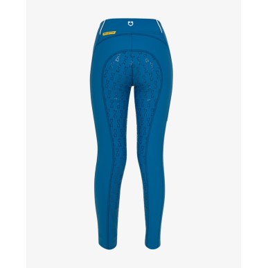Leggings slim fit pour fille Equestro bleu corail