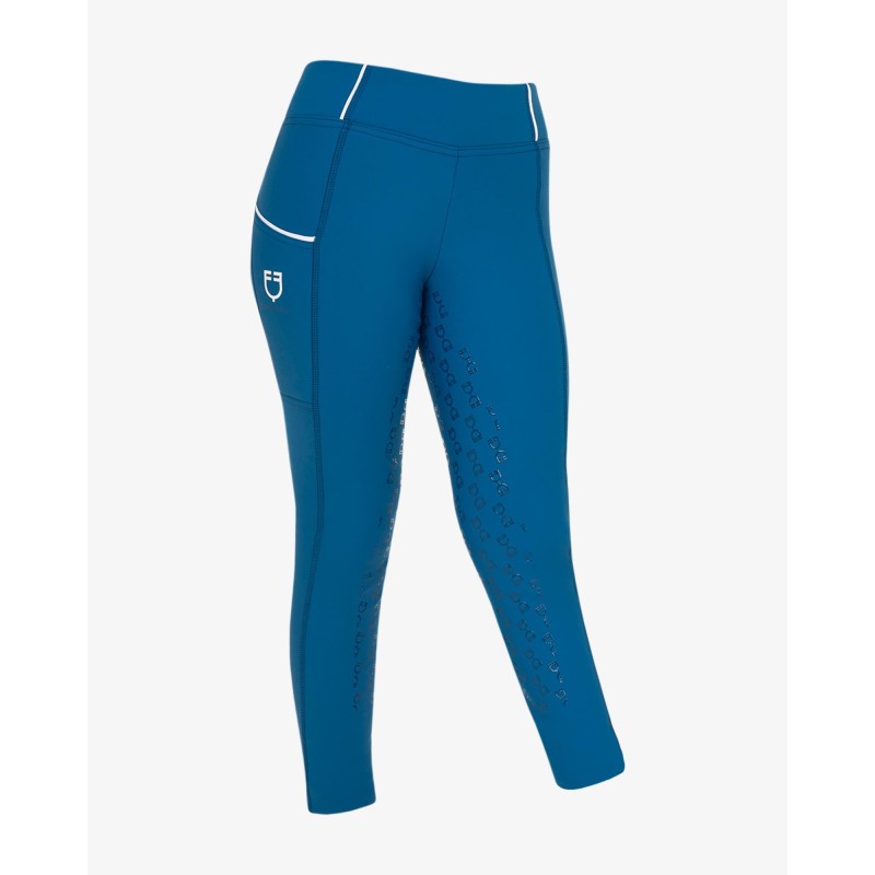 Leggings slim fit pour fille Equestro bleu corail Leggings slim fit pour fille Equestro bleu corail