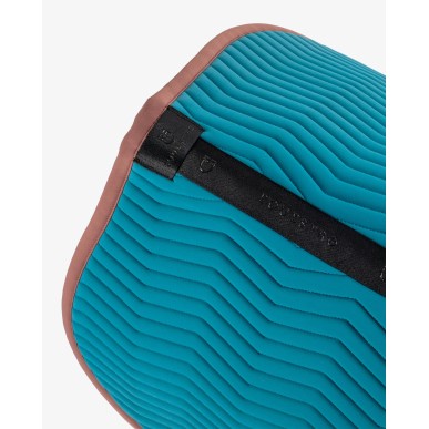 Tapis de selle Equestro CSO Wave Quilting bleu corail/marron