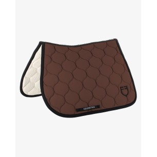 Tapis de selle CSO Equestro avec matelassage en forme d'oignon Marron