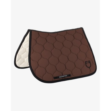 Tapis de selle CSO Equestro avec matelassage en forme d'oignon Marron