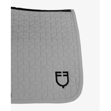 Tapis de selle saut Equestro matelassé en cube Gris givré