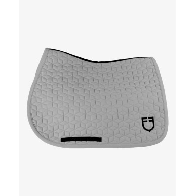 Tapis de selle saut Equestro matelassé en cube Gris givré