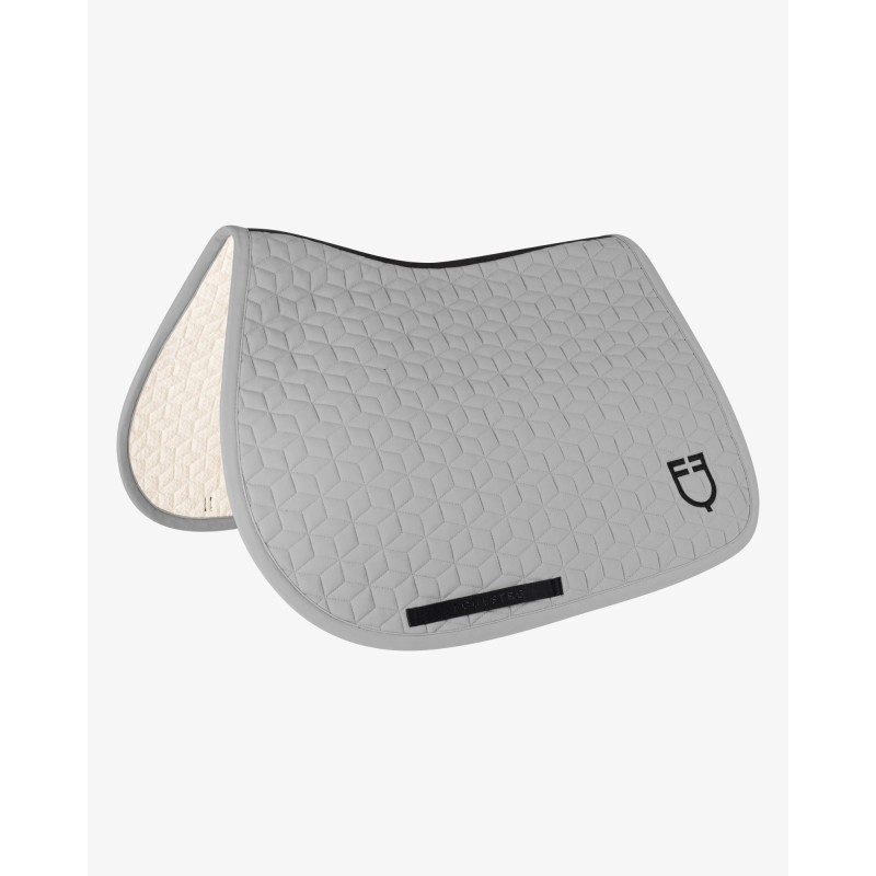 Tapis de selle saut Equestro matelassé en cube Gris givré Tapis de selle saut Equestro matelassé en cube Gris givré