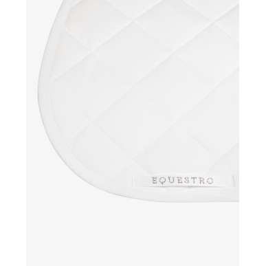 Tapis de selle de saut Equestro blanc avec logo en strass