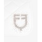 Tapis de selle CSO Equestro blanc avec logo en strass Tapis de selle CSO Equestro blanc avec logo en strass