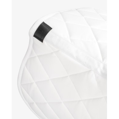 Tapis de selle de saut Equestro blanc avec logo en strass