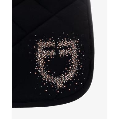 Tapis de selle de saut Equestro noir avec logo en strass