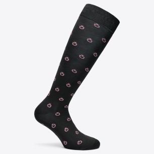 Chaussettes Cavalleria Toscana Lot de 1 Paire logo jaguar noir et rose