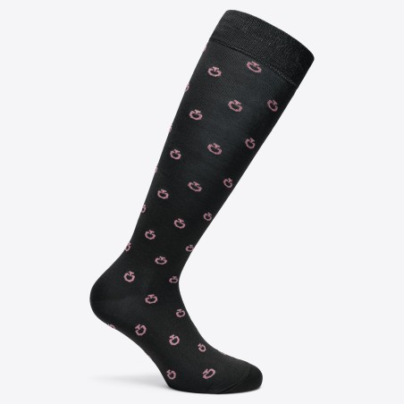 Chaussettes Cavalleria Toscana Lot de 1 Paire logo jaguar noir et rose