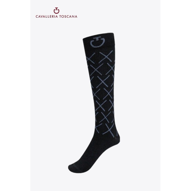 Paire de chausettes épaisses en laine Cavalleria Toscana Navy