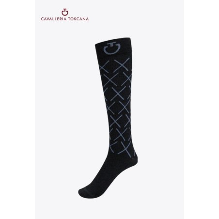 Paire de chausettes épaisses en laine Cavalleria Toscana Navy