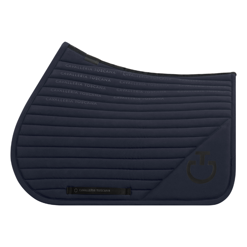 Tapis Cavalleria Toscana CSO logo print quilted jersey jumping noir Tapis Cavalleria Toscana CSO logo print quilted jersey jumping noir