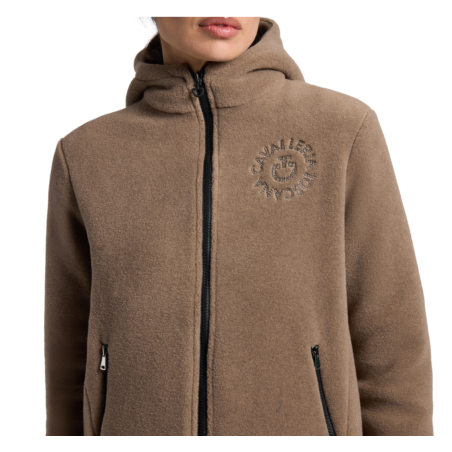 Pull Cavalleria Toscana polaire fleece Zip noisette