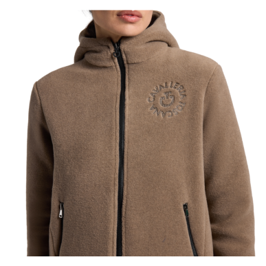 Pull Cavalleria Toscana polaire fleece Zip noisette