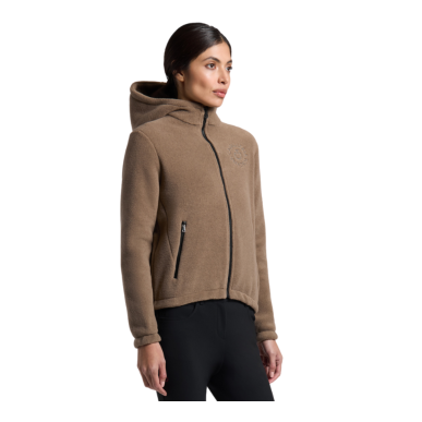 Pull Cavalleria Toscana polaire fleece Zip noisette