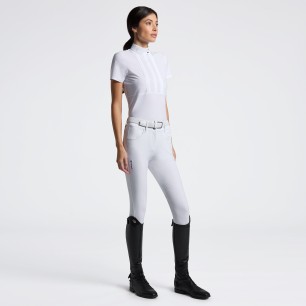 Chemise de concours à manches courtes pour femme Cavalleria Toscana blanche