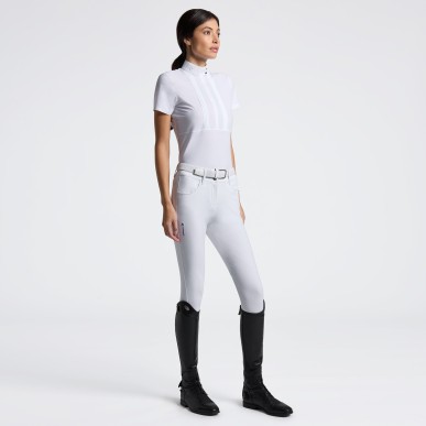 Chemise de concours à manches courtes pour femme Cavalleria Toscana blanche