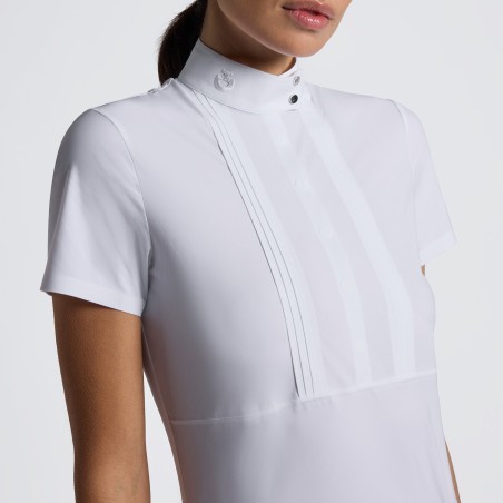 Chemise de concours à manches courtes pour femme Cavalleria Toscana blanche