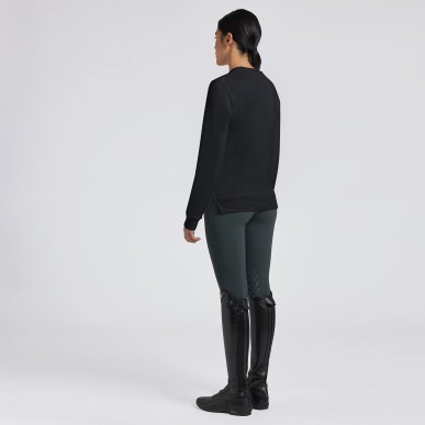 Pull en coton col rond Cavalleria Toscana noir