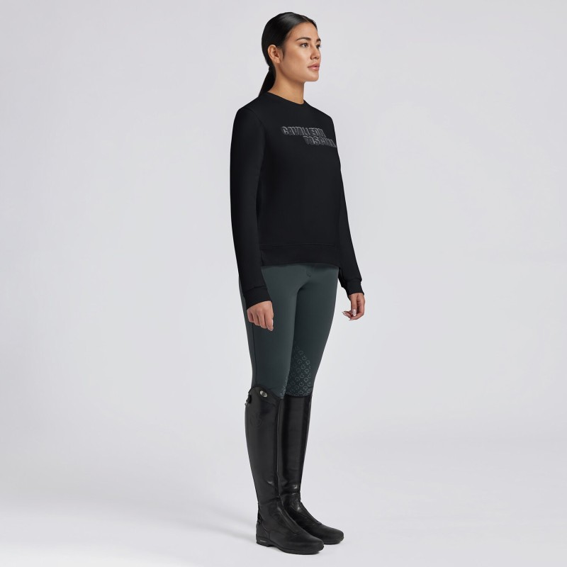 Pull en coton col rond Cavalleria Toscana noir Pull en coton col rond Cavalleria Toscana noir