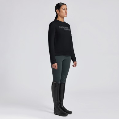 Pull en coton col rond Cavalleria Toscana noir