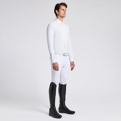 Chemise de concours pour homme à manches longue Cavalleria Toscana blanche