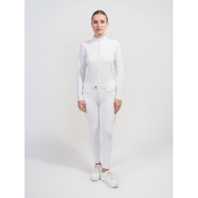 Polo de compétition Samshield Julia Crystal Leaf - blanc