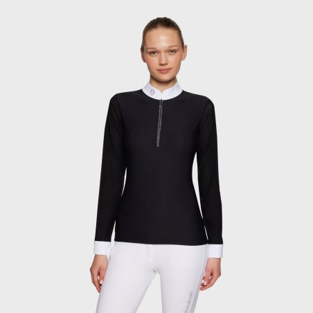 Polo de compétition Samshield Aloise Boreal Long Sleeves - noir