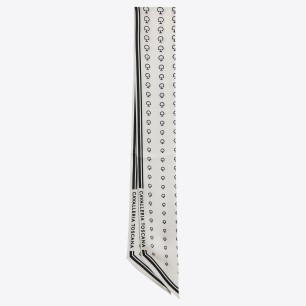 Foulard en soie cavalleria Toscana motif jacquard Blanc