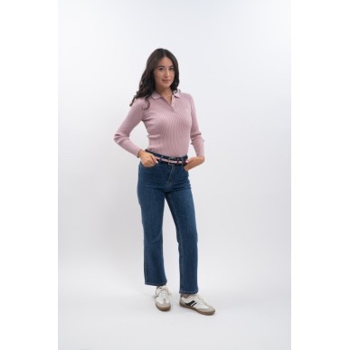 Polo manches longue Harcour Aurore Pivoine