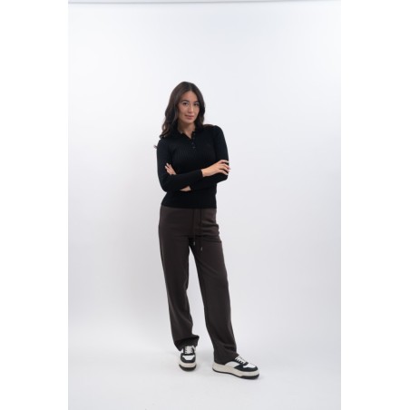 Polo manches longue Harcour Aurore Noir